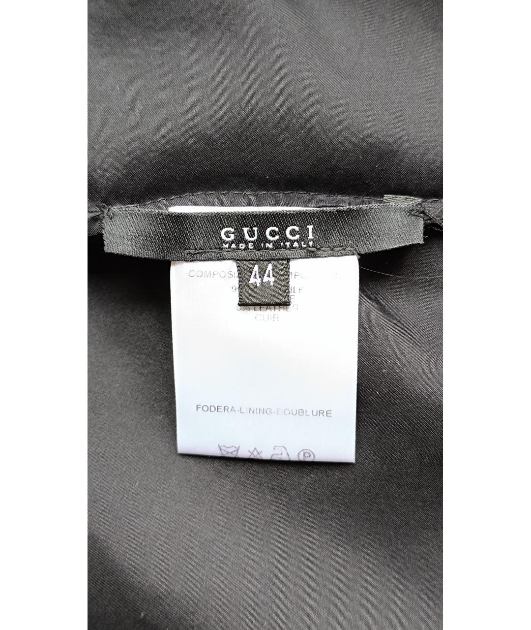 GUCCI Черная шелковая блузы, фото 6