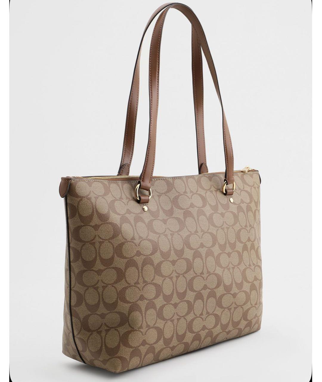 COACH Коричневая кожаная сумка тоут, фото 2