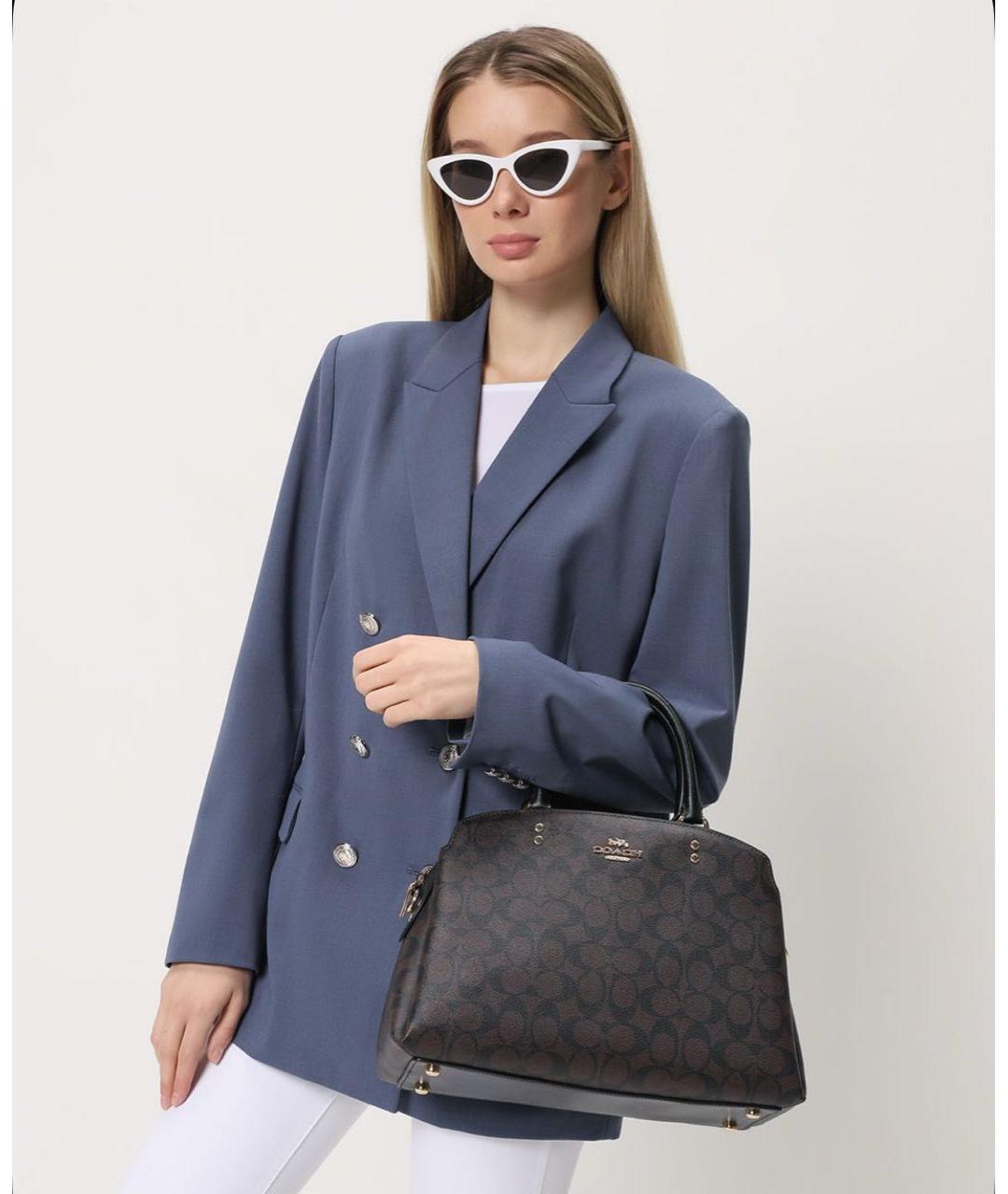 COACH Коричневая кожаная сумка тоут, фото 3