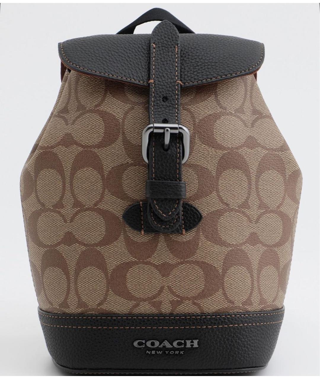 COACH Коричневая кожаная сумка на плечо, фото 4