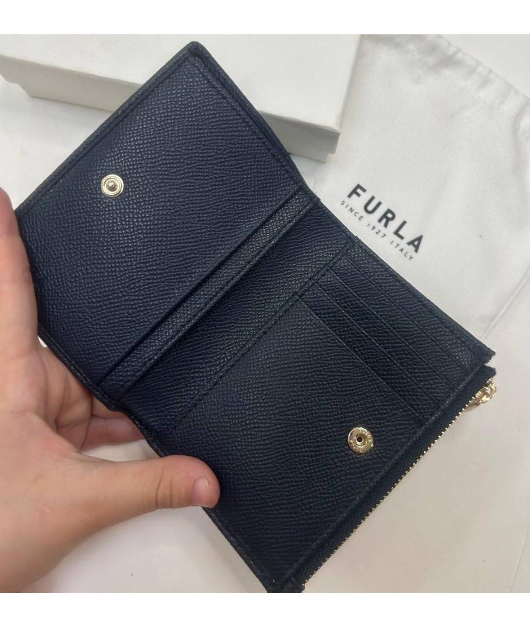 FURLA Темно-синий кожаный кошелек, фото 3
