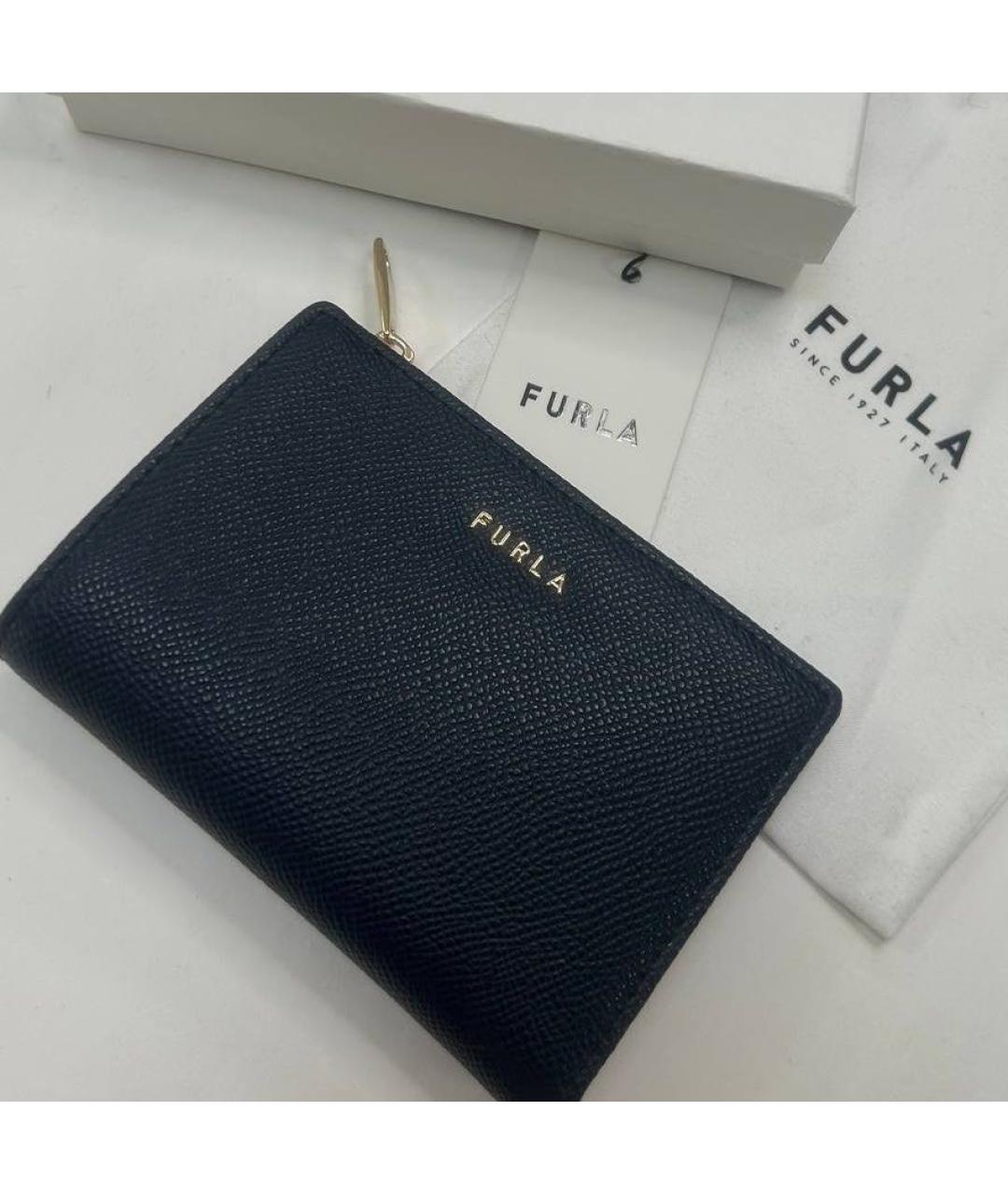 FURLA Темно-синий кожаный кошелек, фото 5