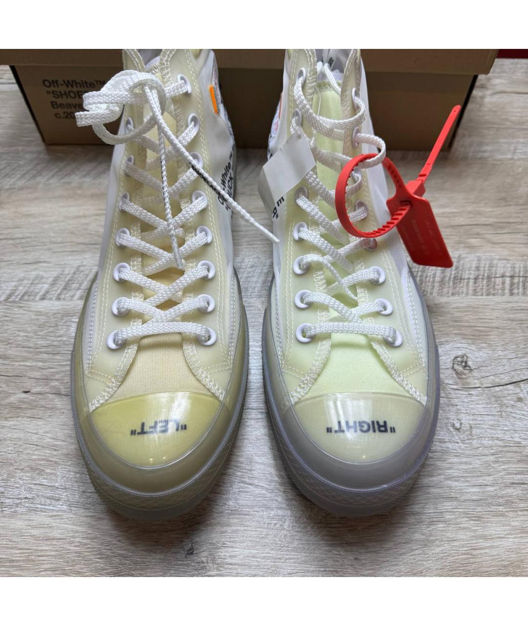 NIKE X OFF-WHITE Белые высокие кроссовки / кеды, фото 4
