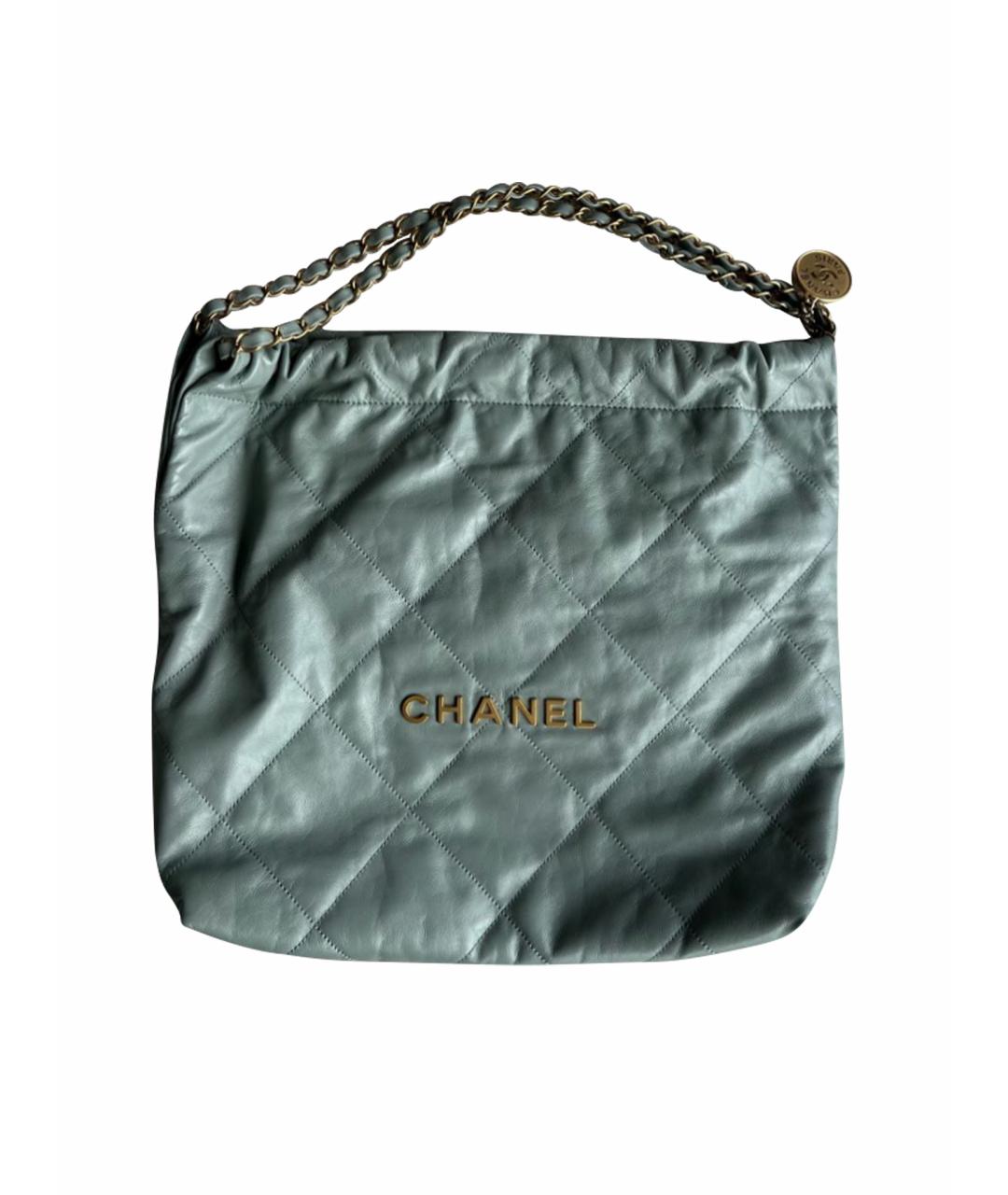 CHANEL Бирюзовая кожаная сумка тоут, фото 1
