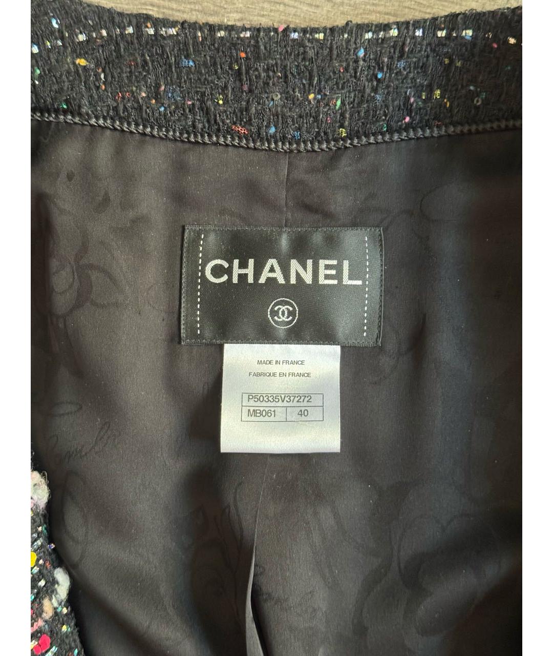 CHANEL Черное полиамидовое пальто, фото 3