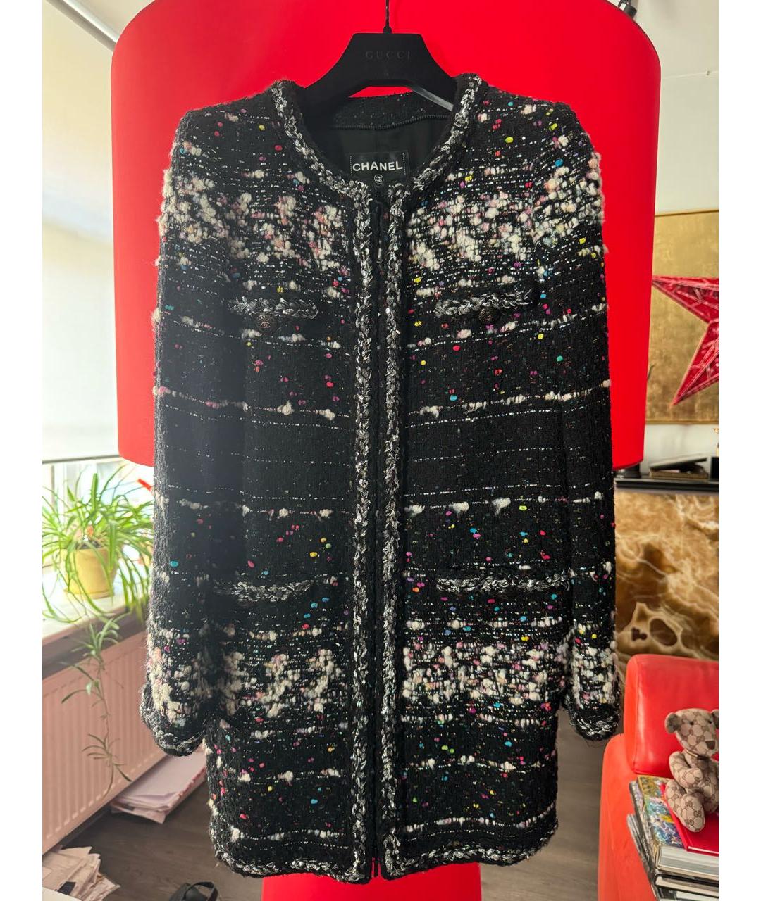 CHANEL Черное полиамидовое пальто, фото 5