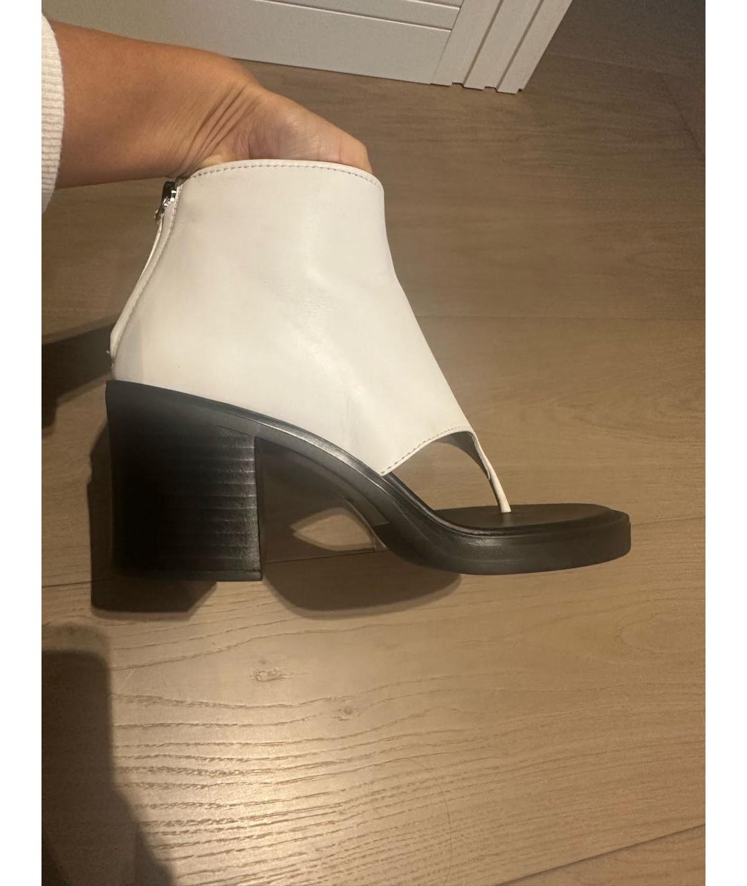 MIU MIU Белые кожаные босоножки, фото 5