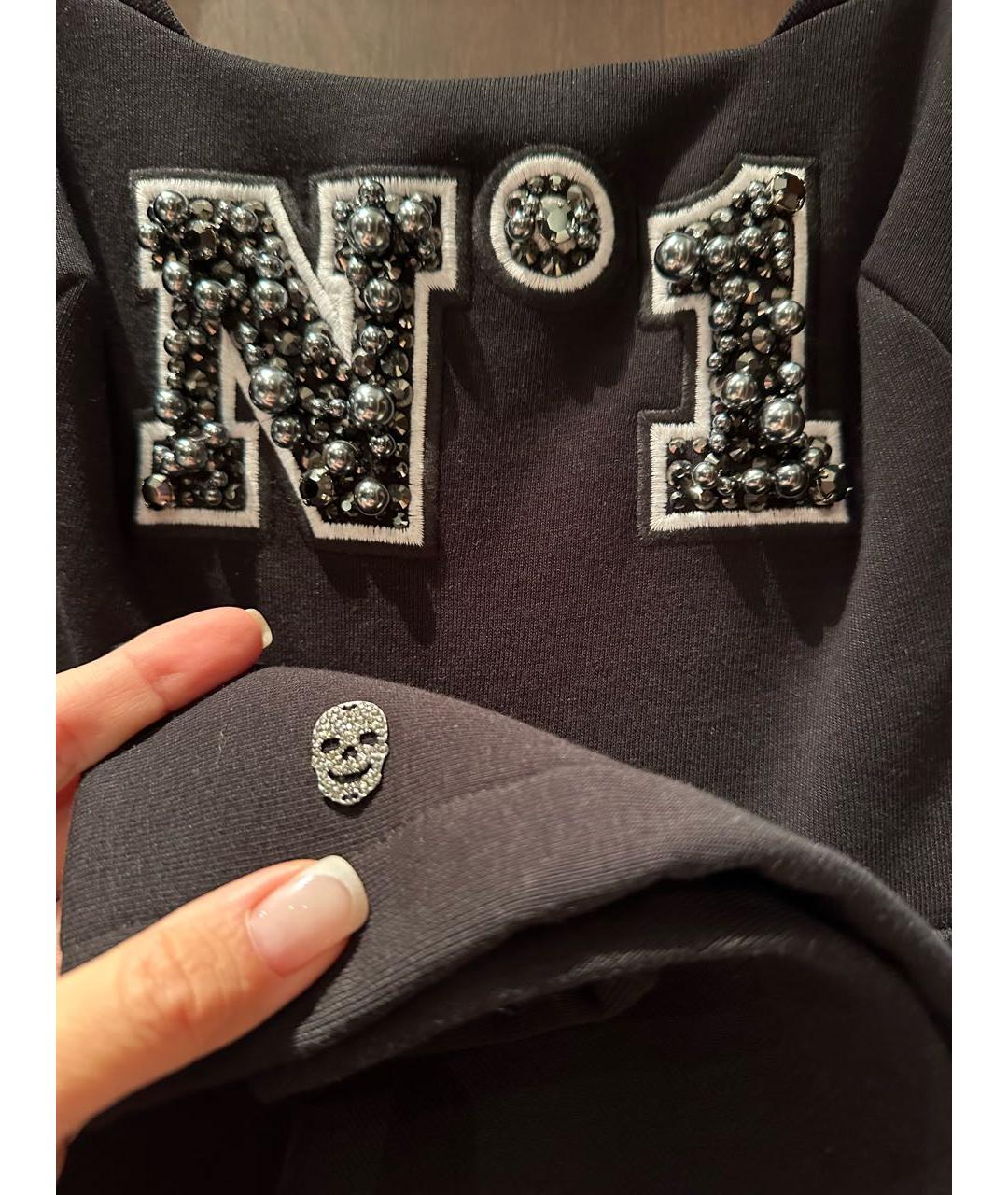 PHILIPP PLEIN Черное хлопковое платье, фото 4