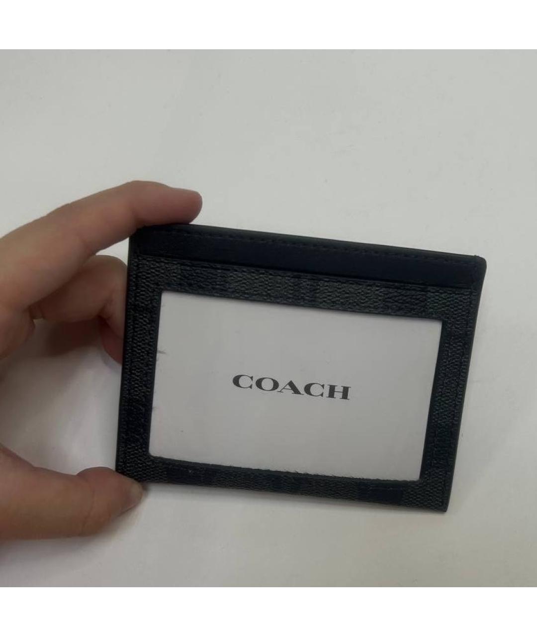 COACH Серый кожаный кардхолдер, фото 3