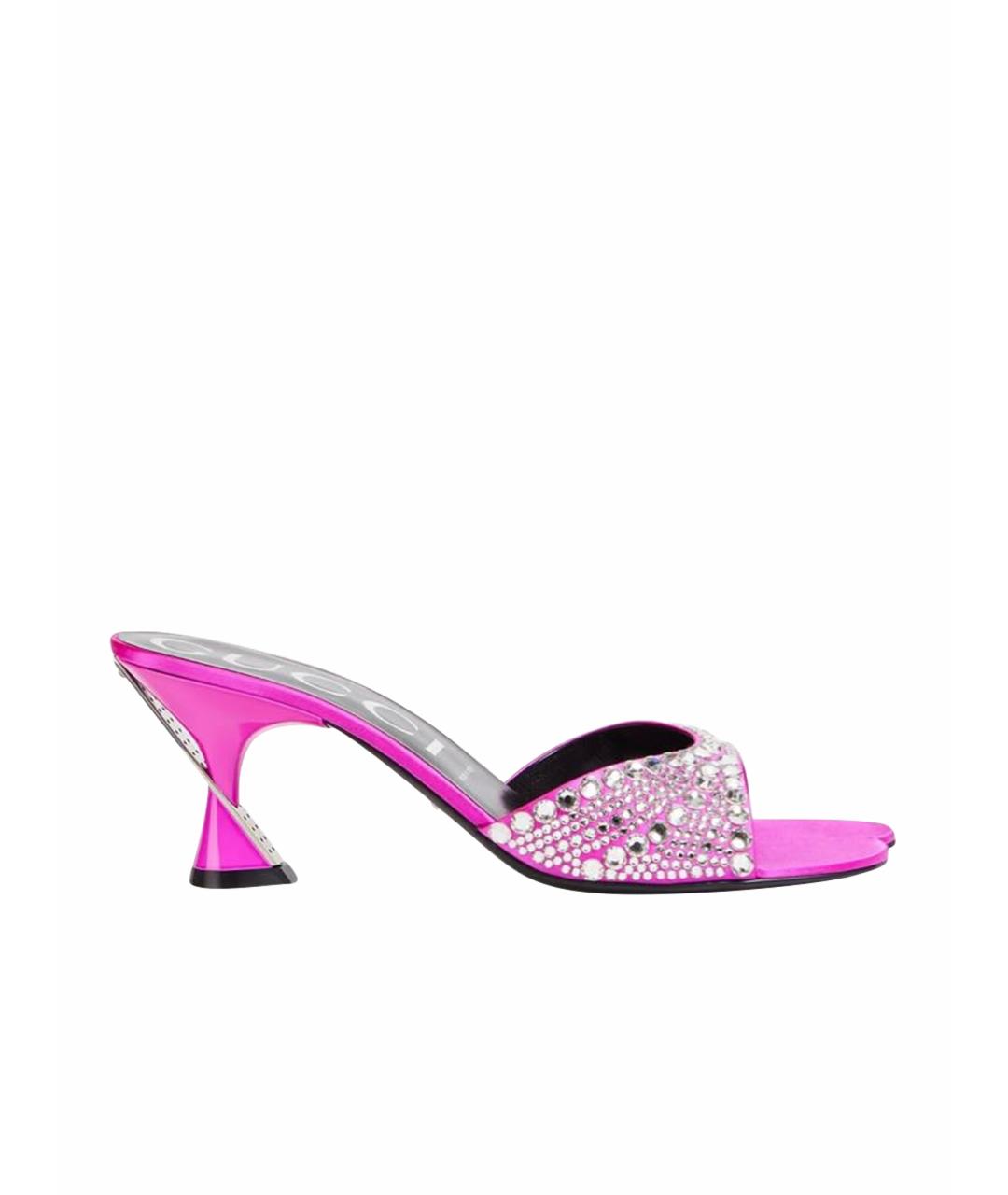 GUCCI Фуксия текстильные мюли, фото 1