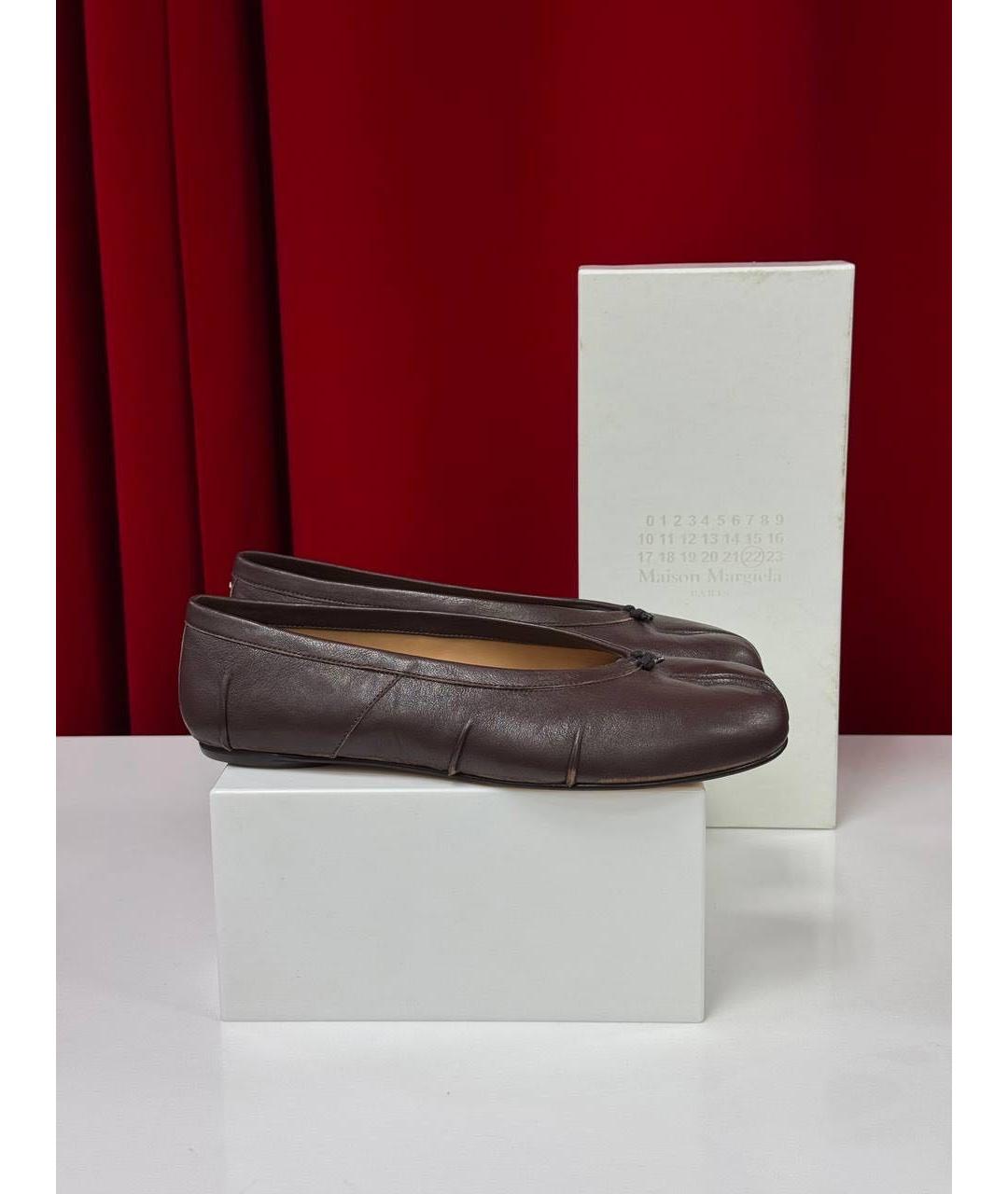 MAISON MARGIELA Коричневые кожаные балетки, фото 6