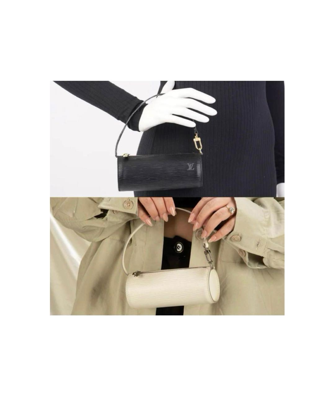 LOUIS VUITTON Черная кожаная сумка с короткими ручками, фото 3
