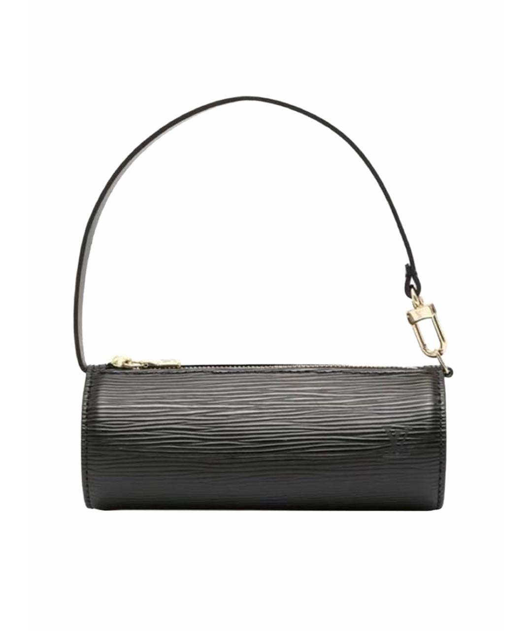 LOUIS VUITTON Черная кожаная сумка с короткими ручками, фото 1