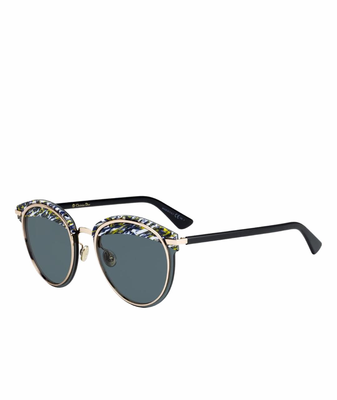 CHRISTIAN DIOR Синие металлические солнцезащитные очки, фото 1