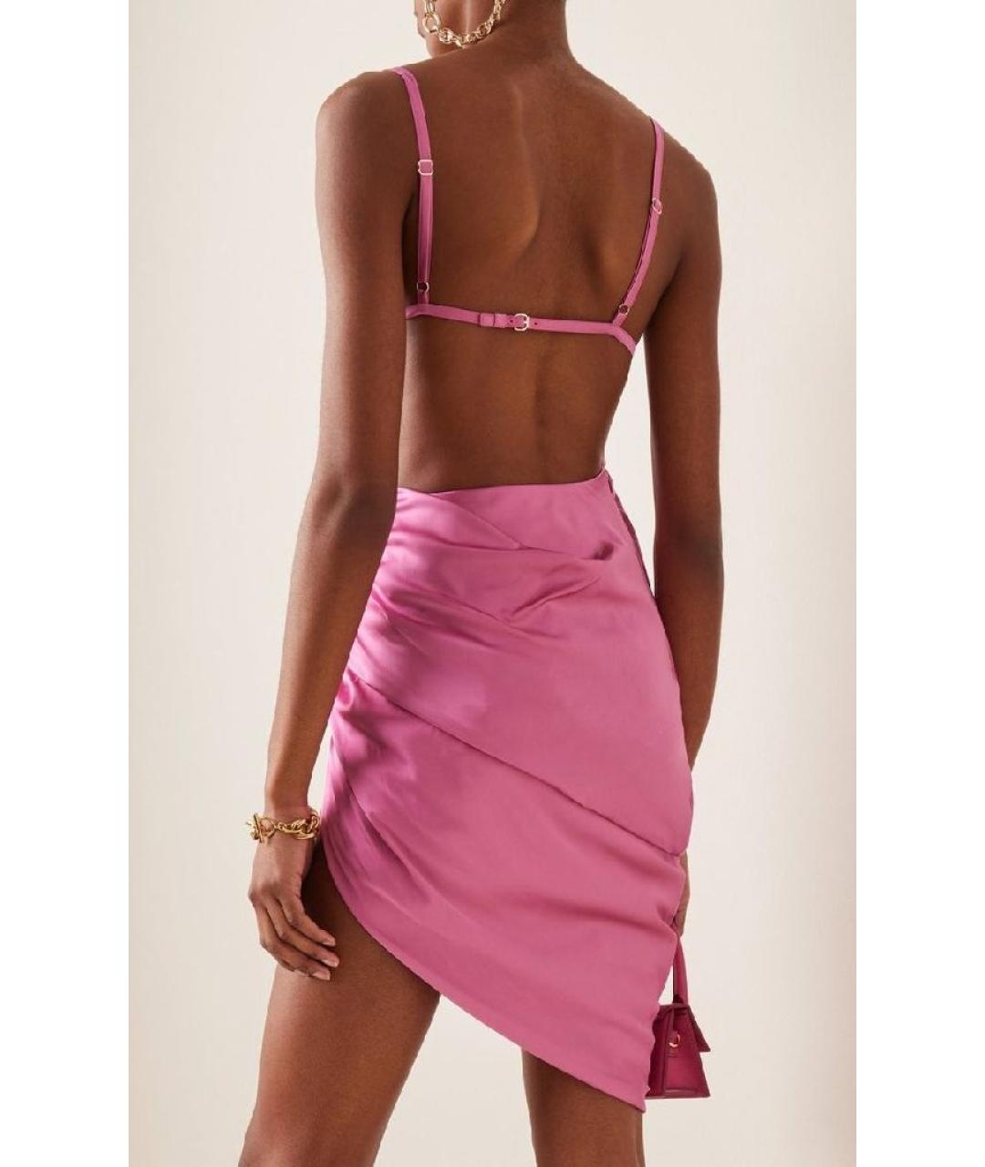 JACQUEMUS Розовое вискозное коктейльное платье, фото 3