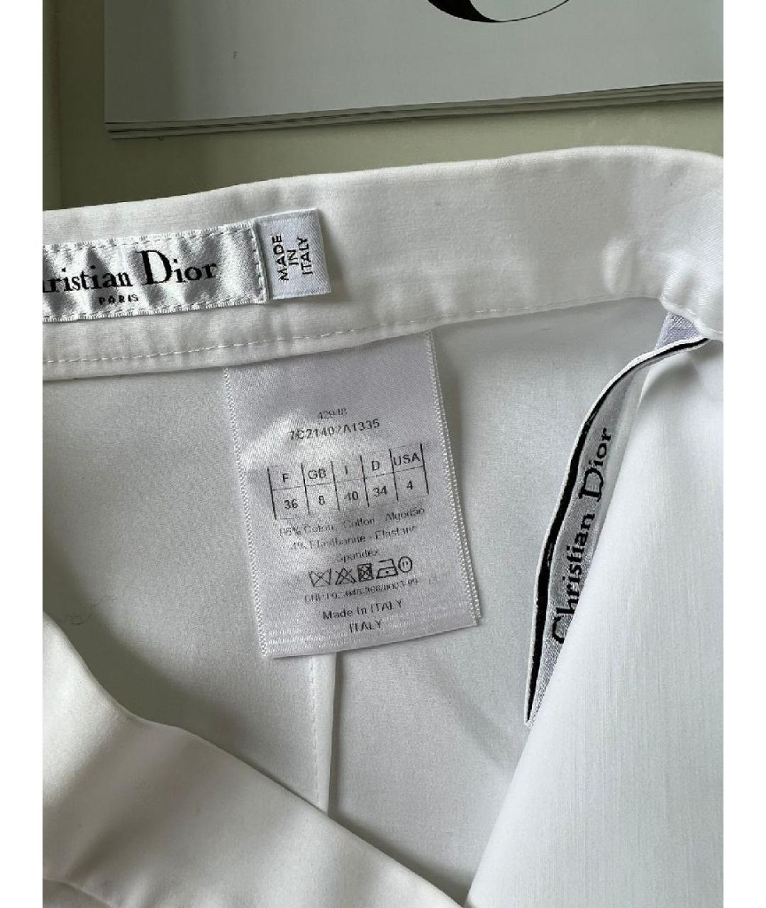 CHRISTIAN DIOR Белая хлопковая юбка мини, фото 4