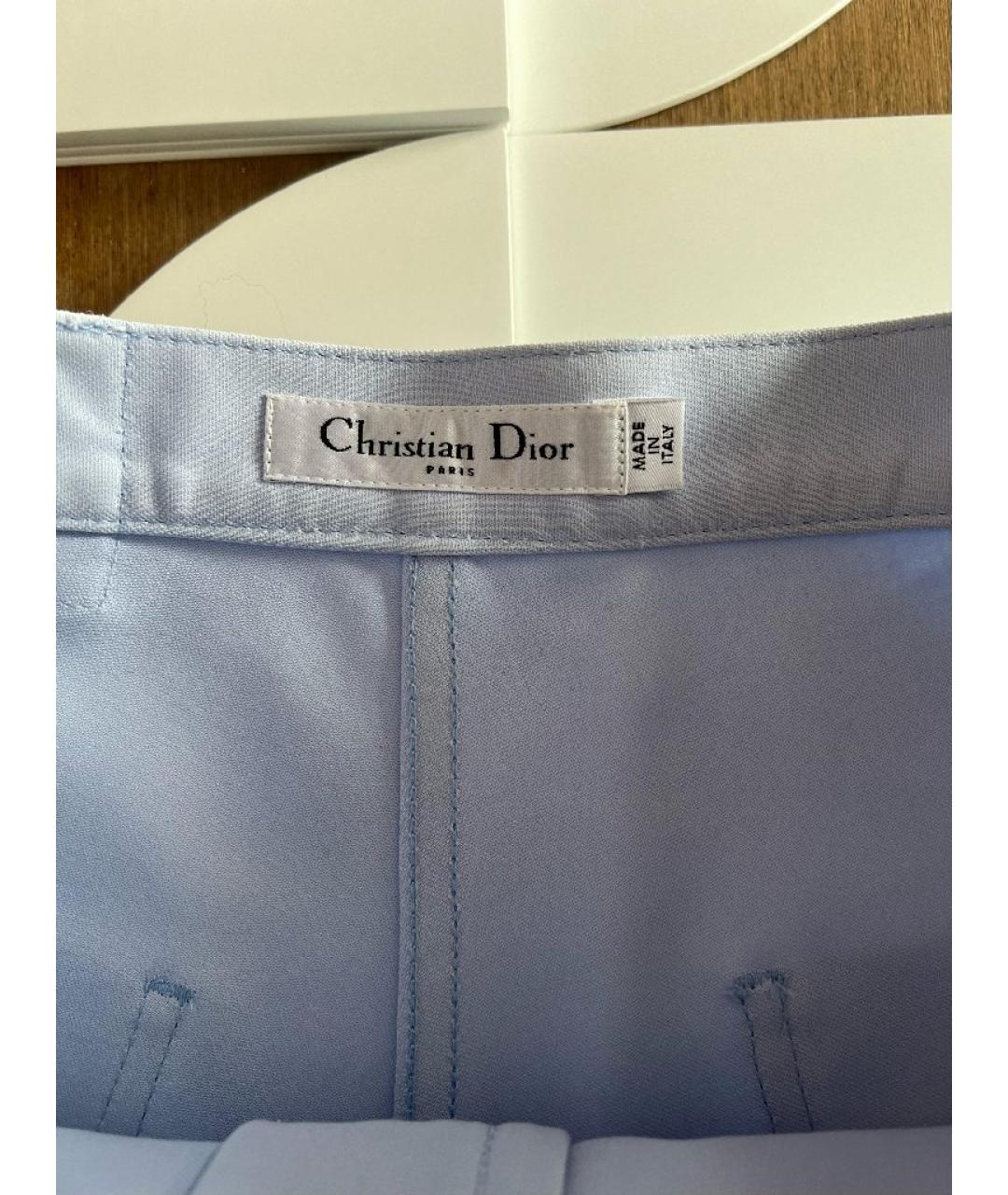 CHRISTIAN DIOR Бирюзовые хлопковые шорты, фото 3
