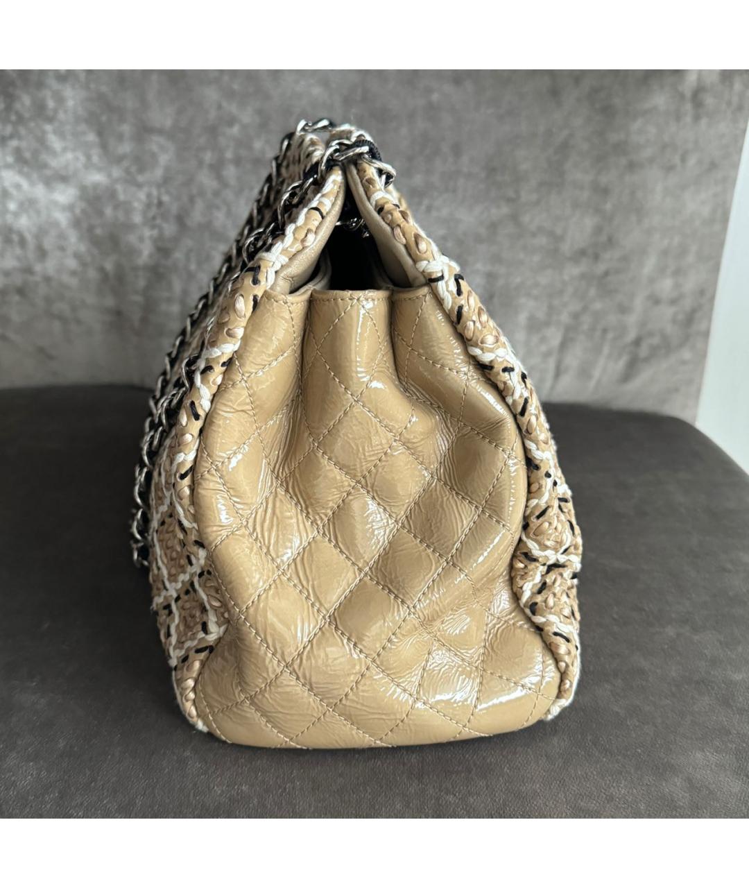 CHANEL Бежевая кожаная сумка через плечо, фото 8