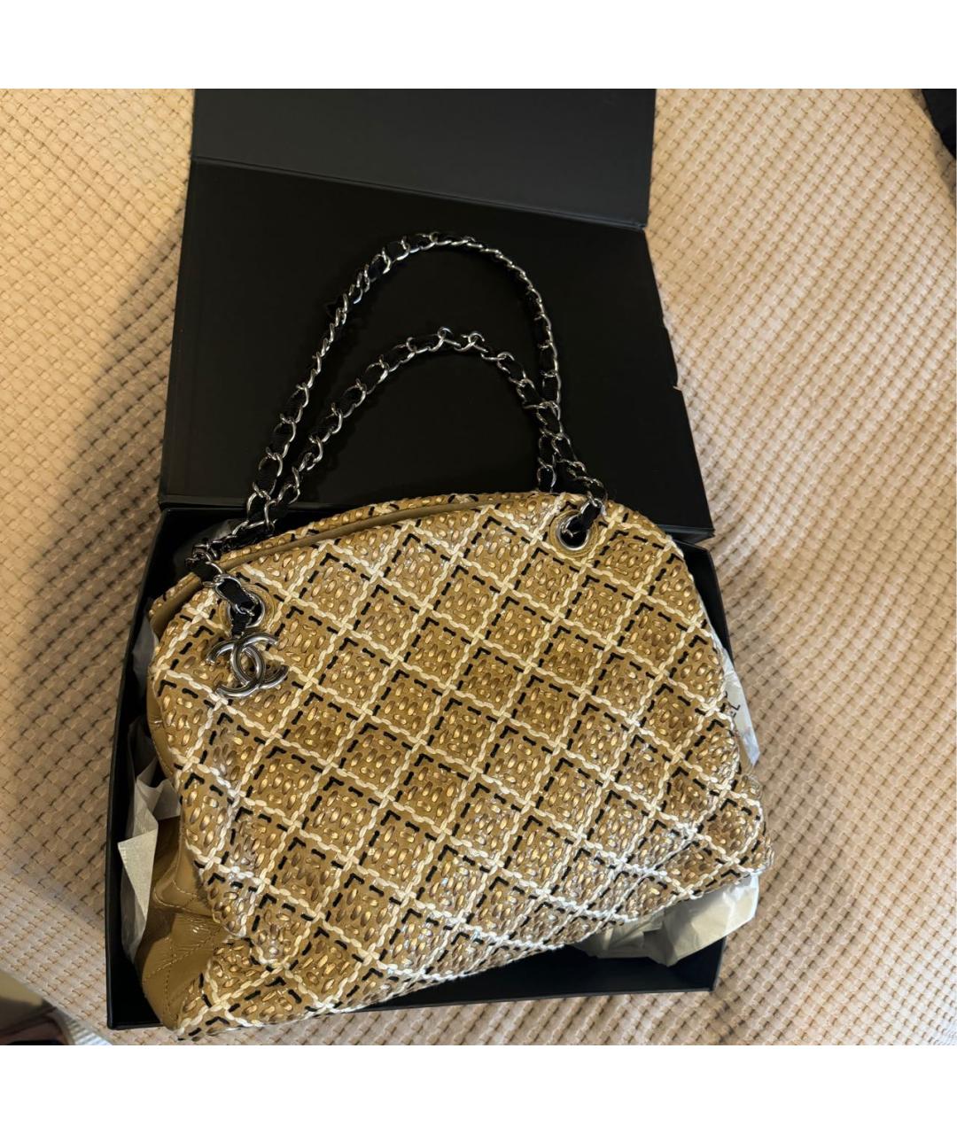 CHANEL Бежевая кожаная сумка через плечо, фото 2