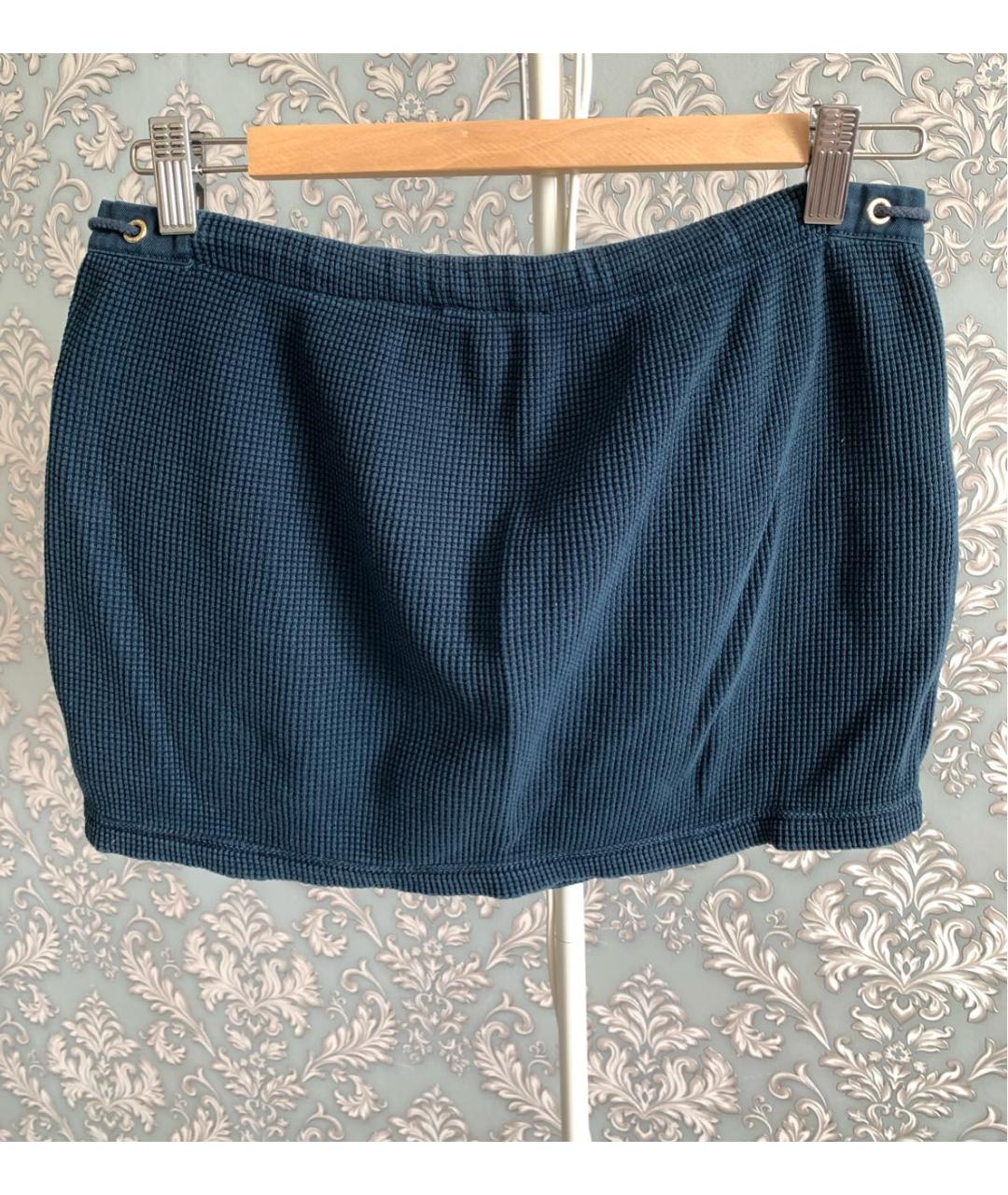 JUICY COUTURE Синяя хлопковая юбка мини, фото 2