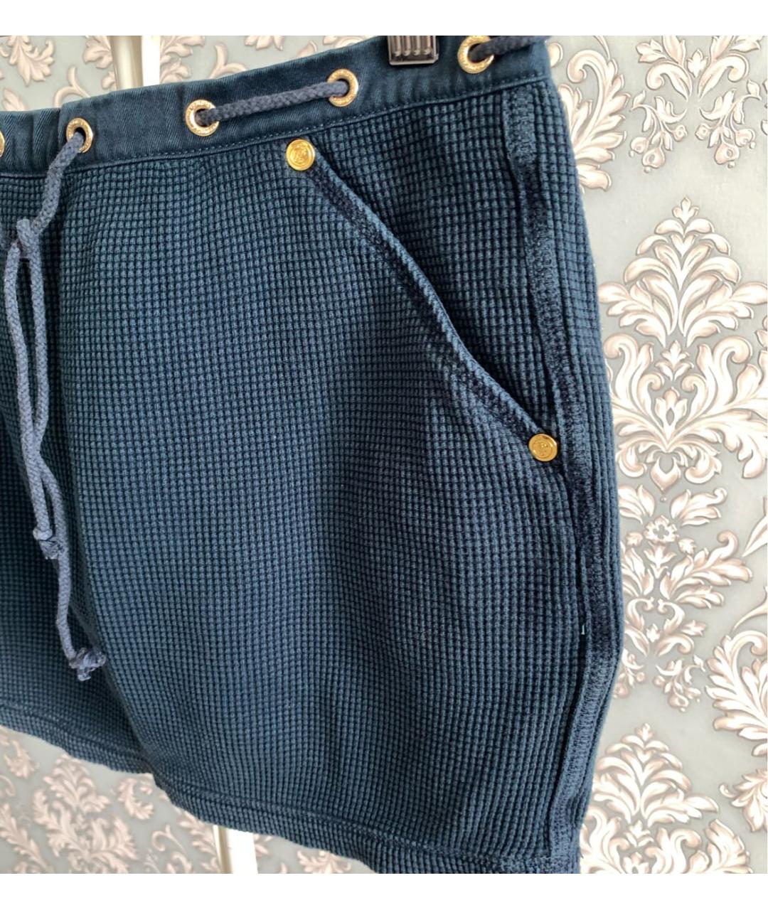 JUICY COUTURE Синяя хлопковая юбка мини, фото 7