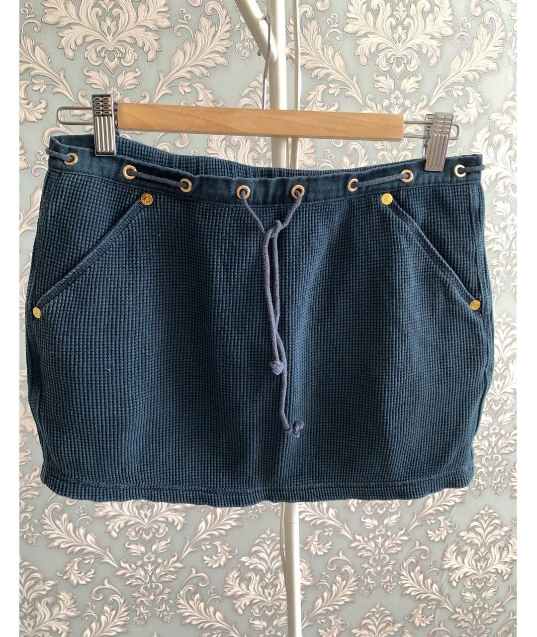 JUICY COUTURE Синяя хлопковая юбка мини, фото 9
