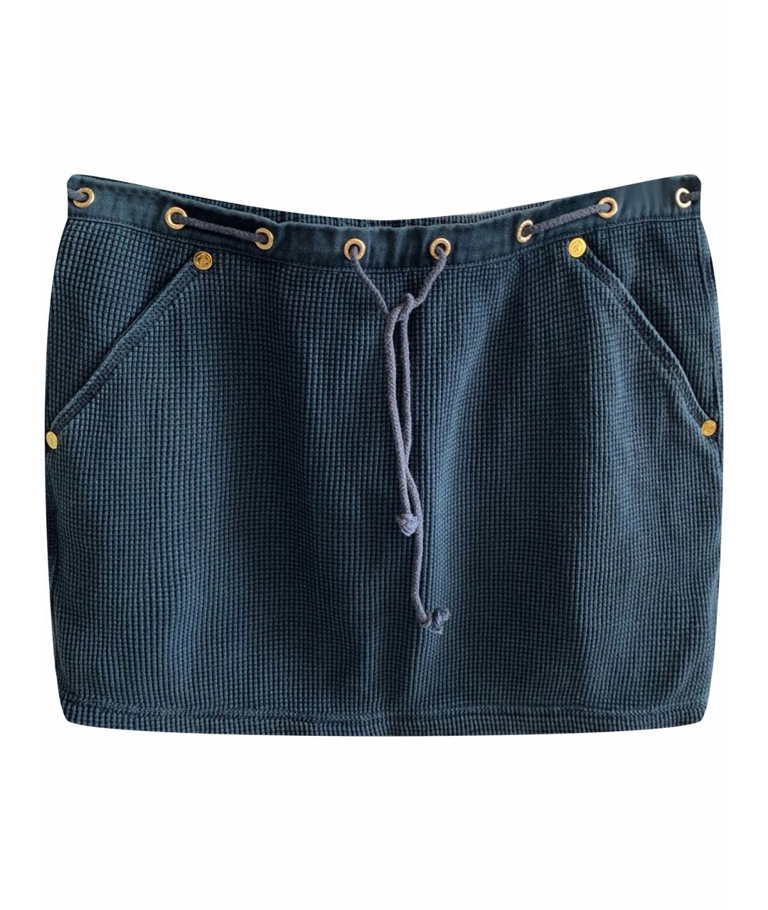 JUICY COUTURE Синяя хлопковая юбка мини, фото 1