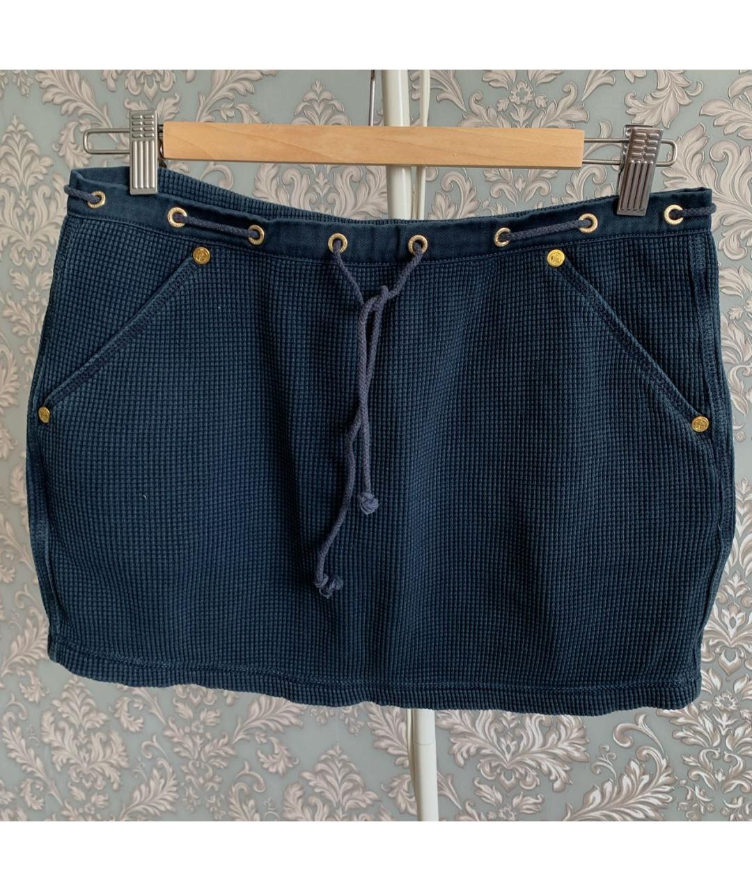 JUICY COUTURE Синяя хлопковая юбка мини, фото 8