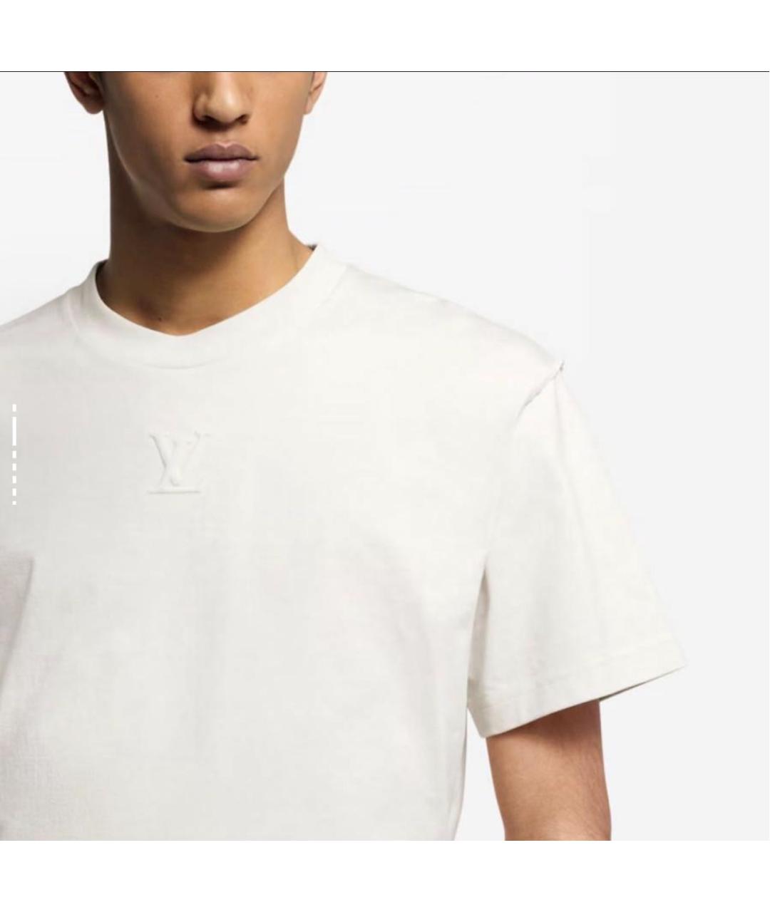 LOUIS VUITTON Белая хлопковая футболка, фото 6