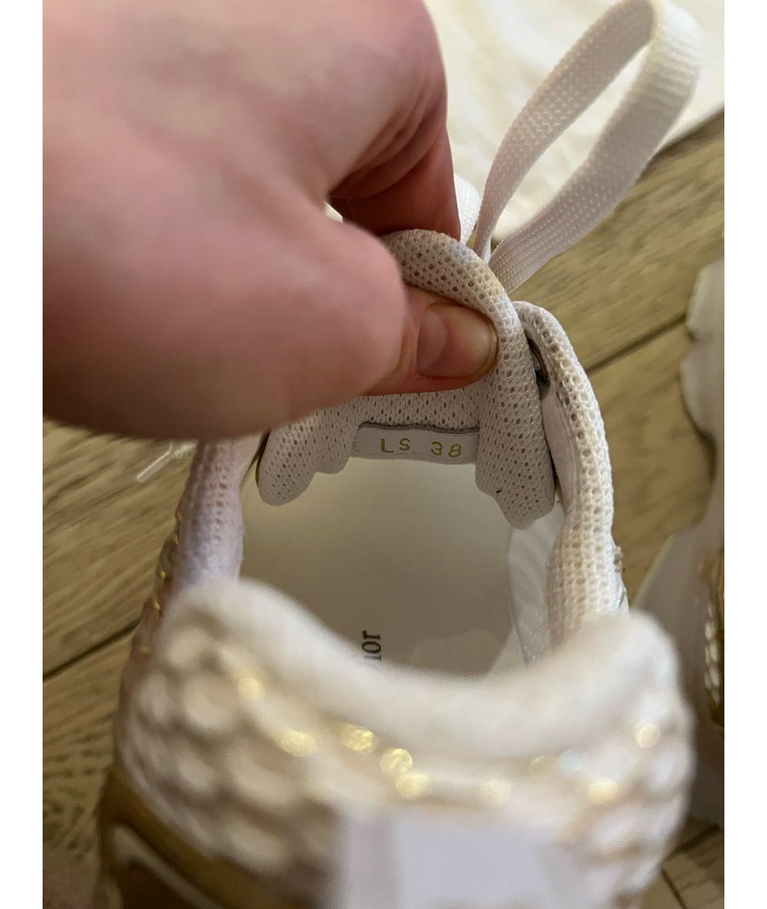 CHRISTIAN DIOR Золотые текстильные кроссовки, фото 5