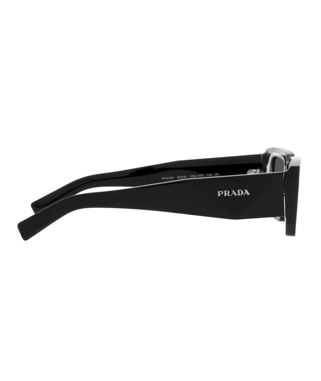 PRADA Черные пластиковые солнцезащитные очки, фото 4