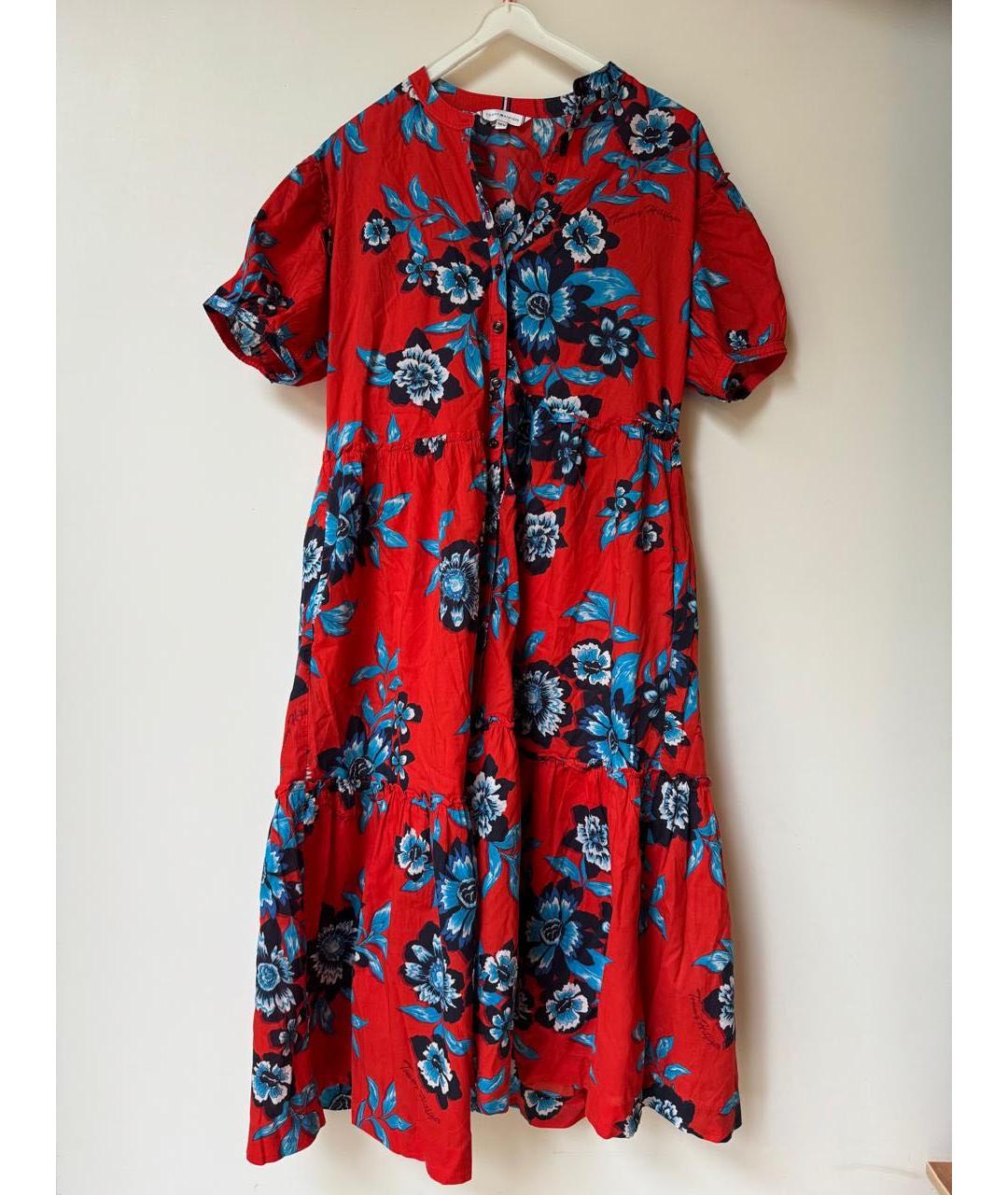 RALPH LAUREN Красное хлопковое повседневное платье, фото 4