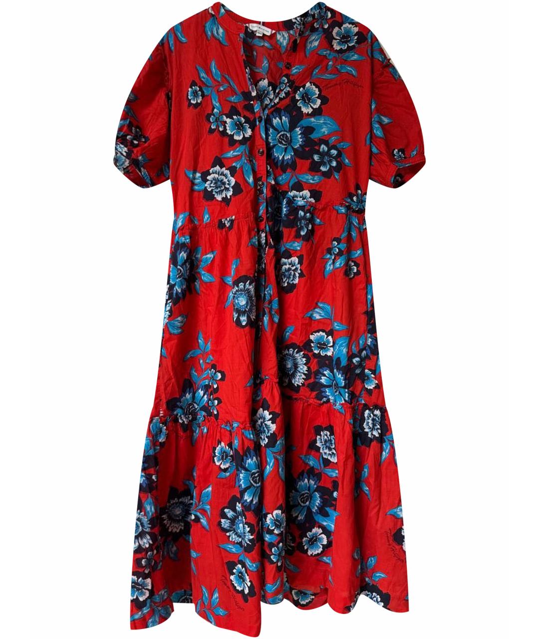 RALPH LAUREN Красное хлопковое повседневное платье, фото 1
