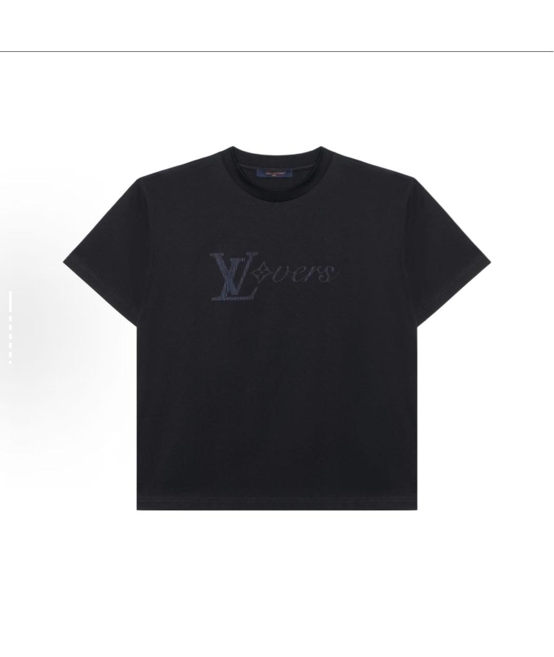 LOUIS VUITTON Темно-синяя хлопковая футболка, фото 7
