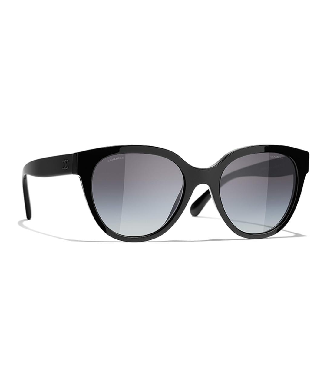 CHANEL Черные пластиковые солнцезащитные очки, фото 2
