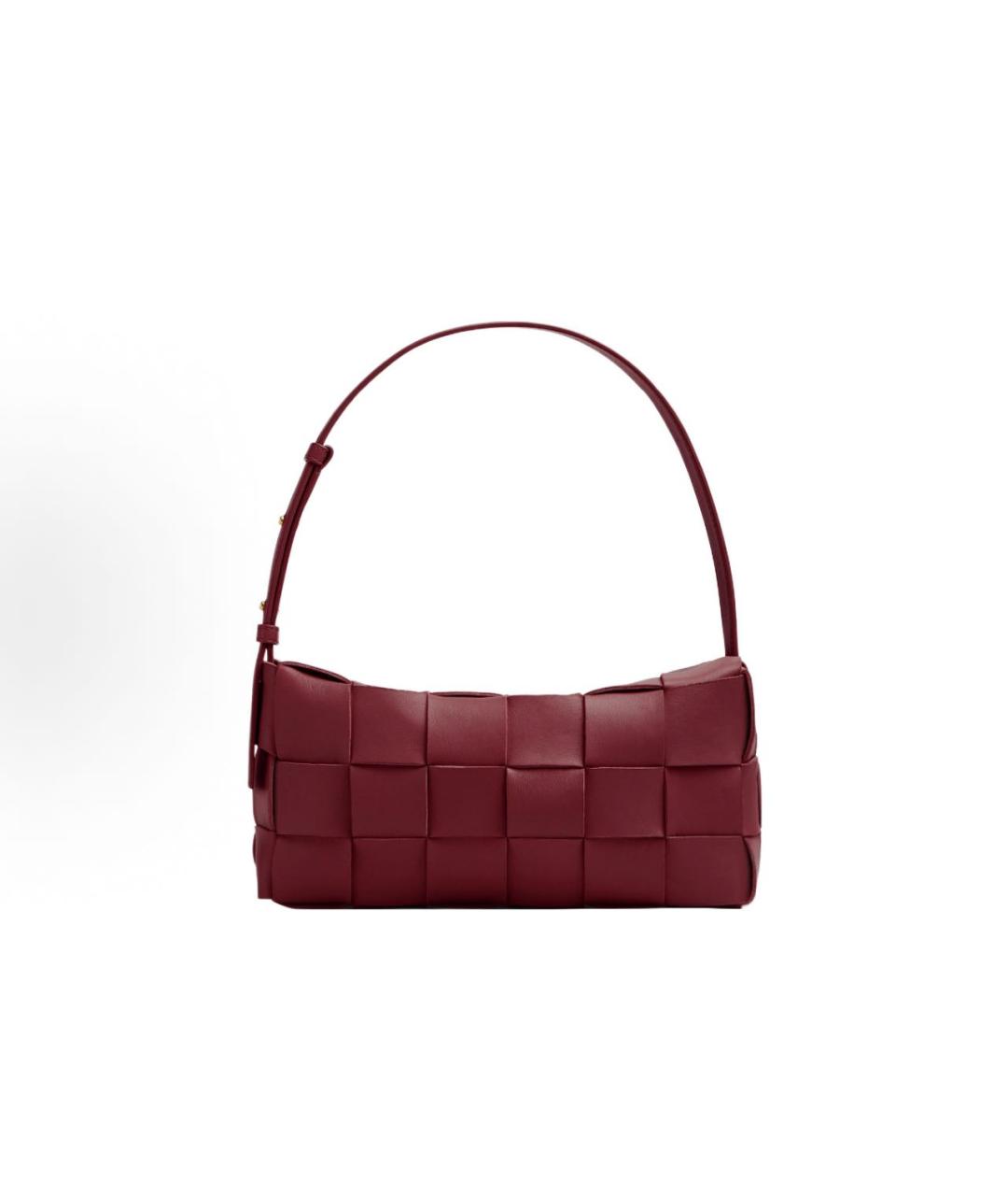 BOTTEGA VENETA Бордовая кожаная сумка с короткими ручками, фото 6