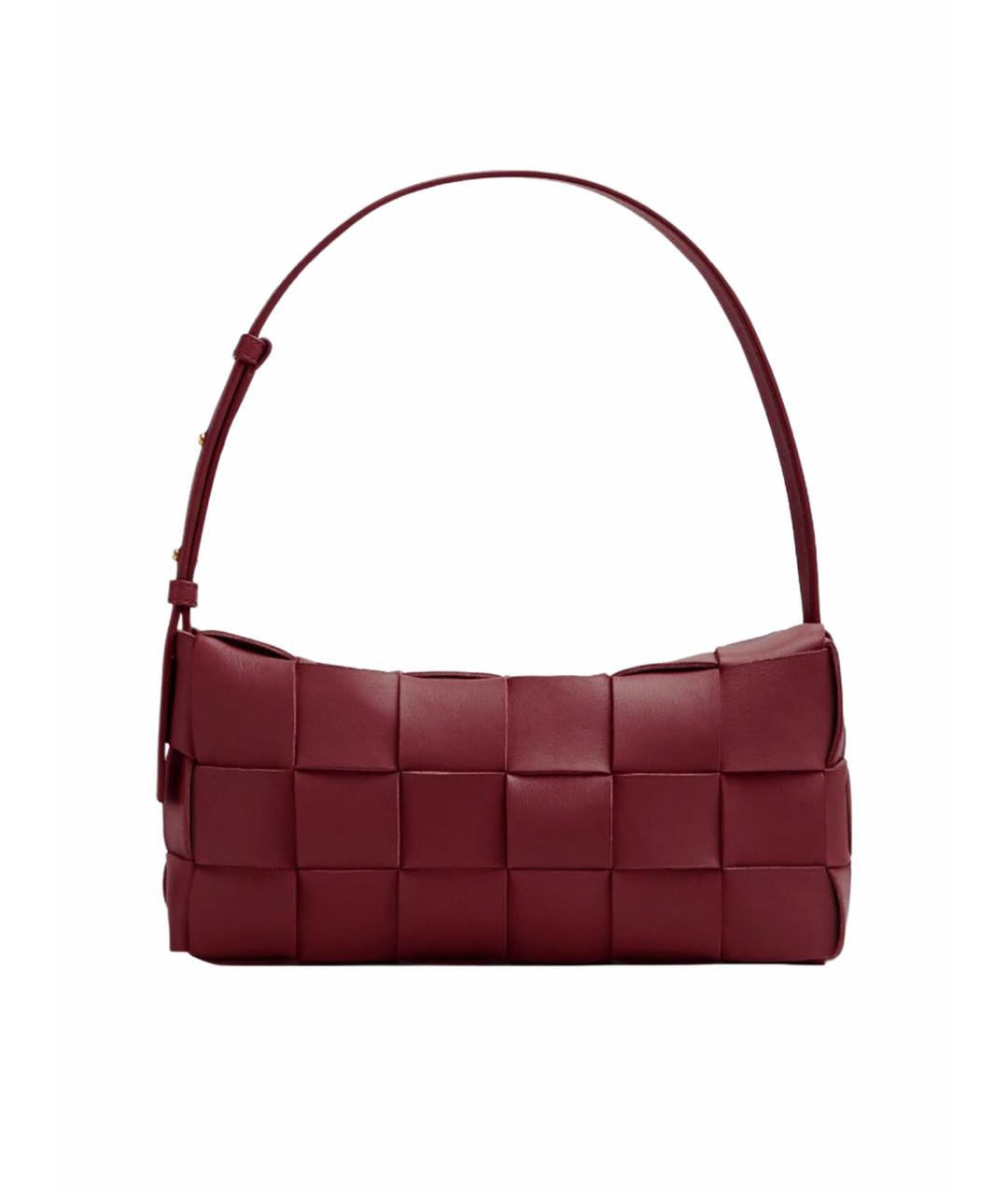 BOTTEGA VENETA Бордовая кожаная сумка с короткими ручками, фото 1