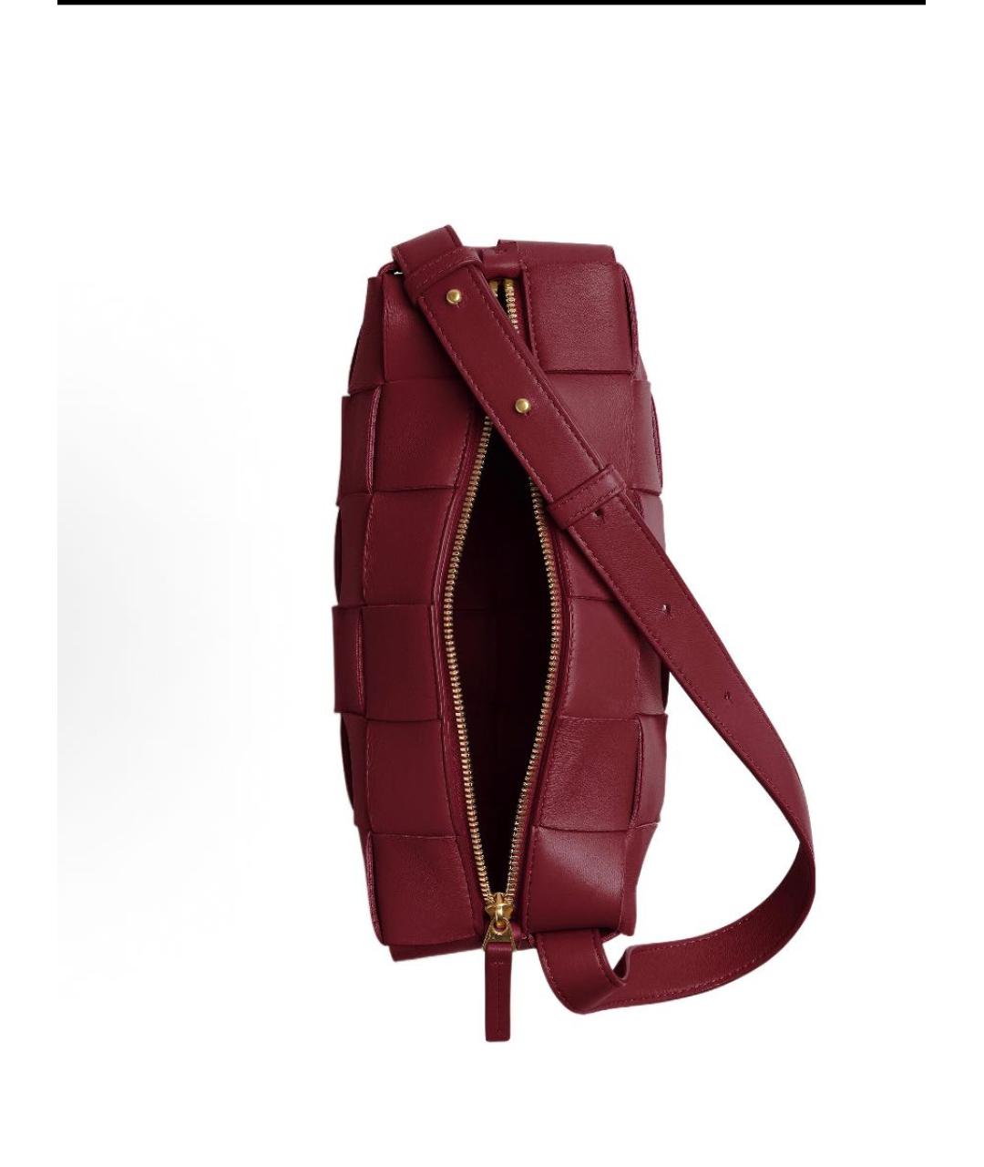 BOTTEGA VENETA Бордовая кожаная сумка с короткими ручками, фото 4