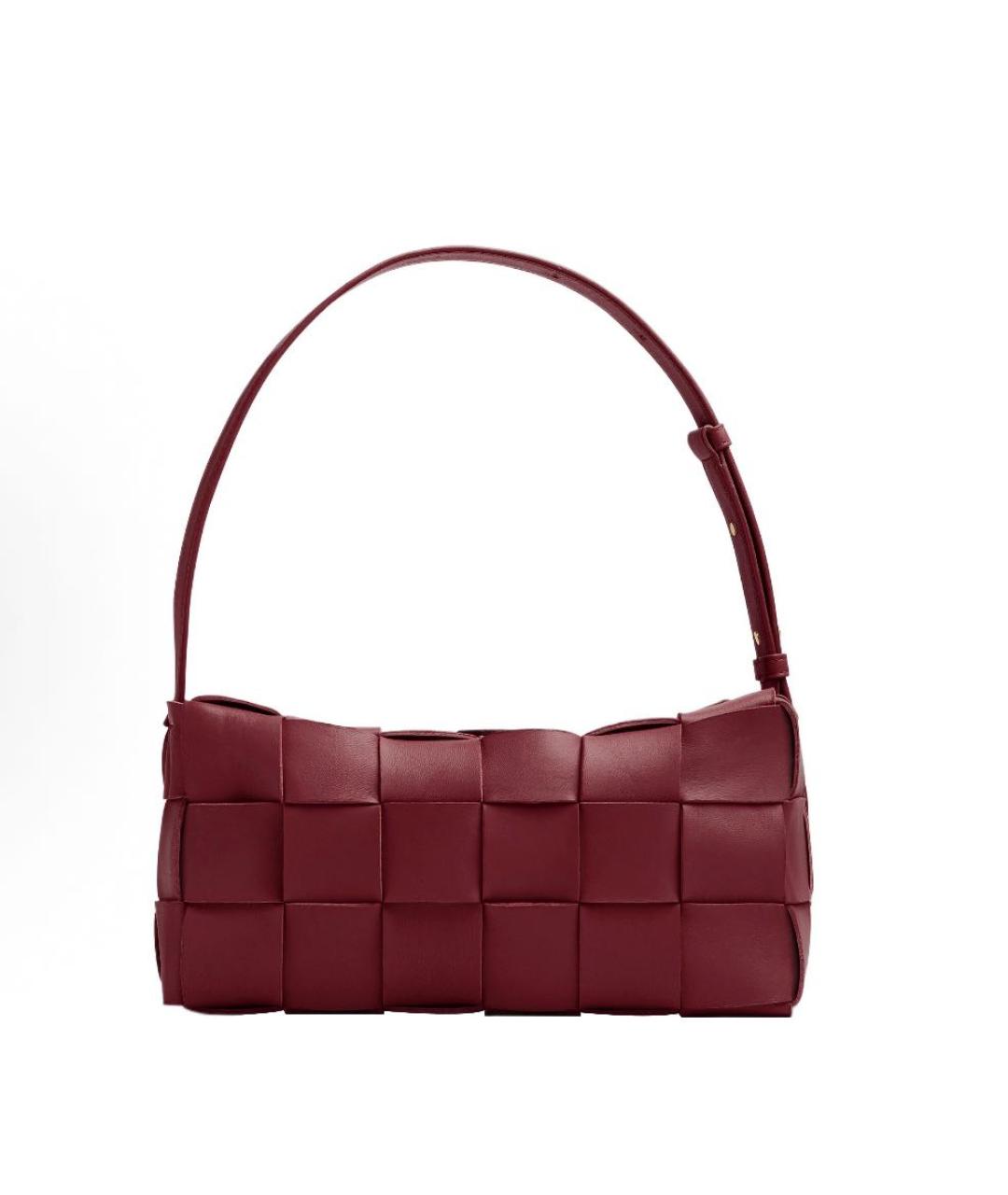 BOTTEGA VENETA Бордовая кожаная сумка с короткими ручками, фото 2