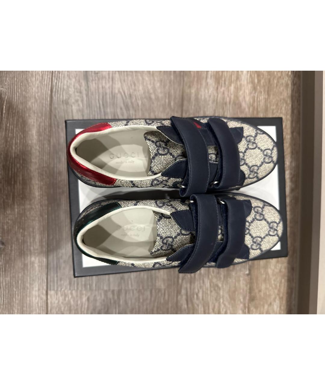GUCCI Темно-синие кожаные лоферы/мокасины, фото 3