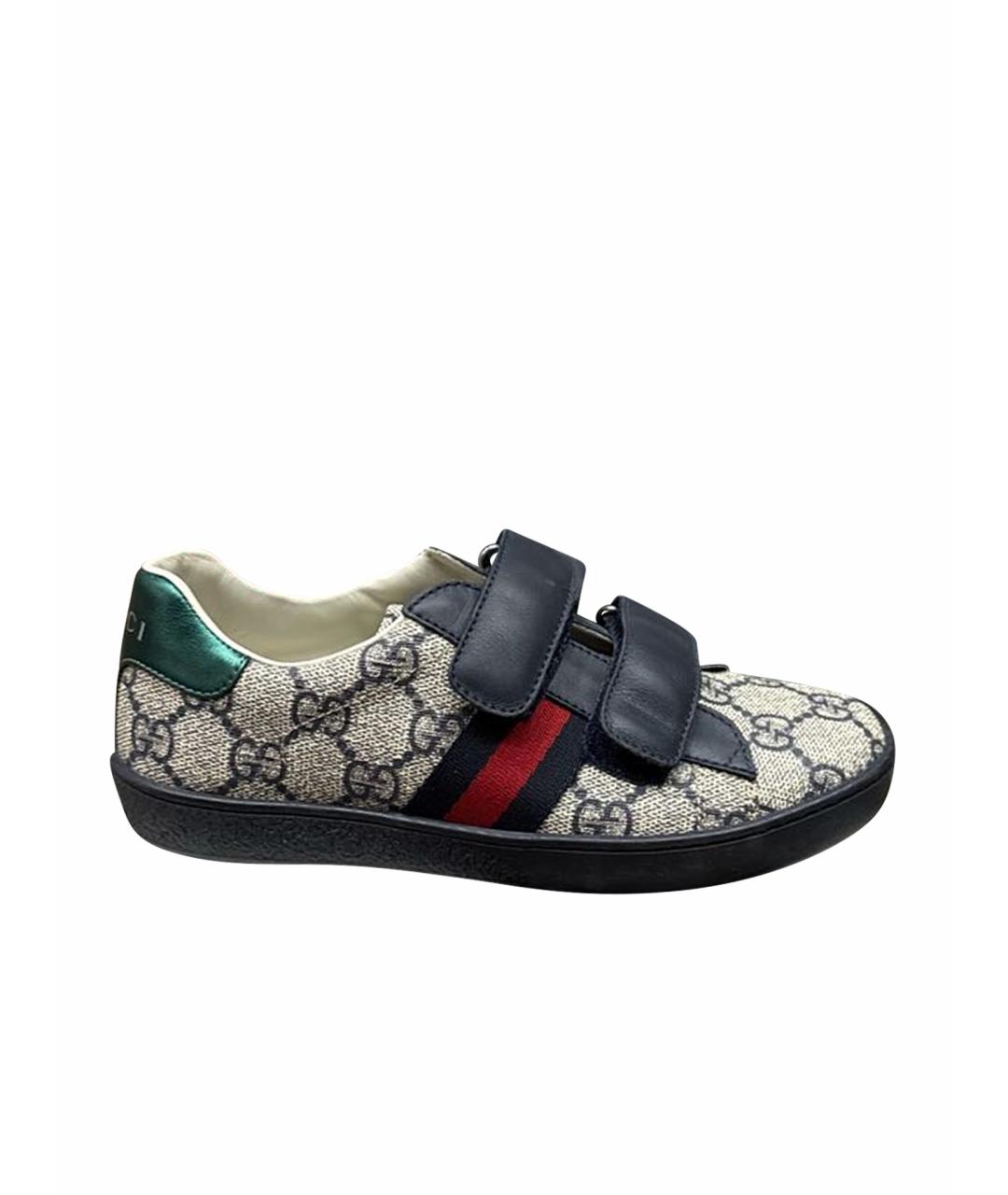 GUCCI Темно-синие кожаные лоферы/мокасины, фото 1