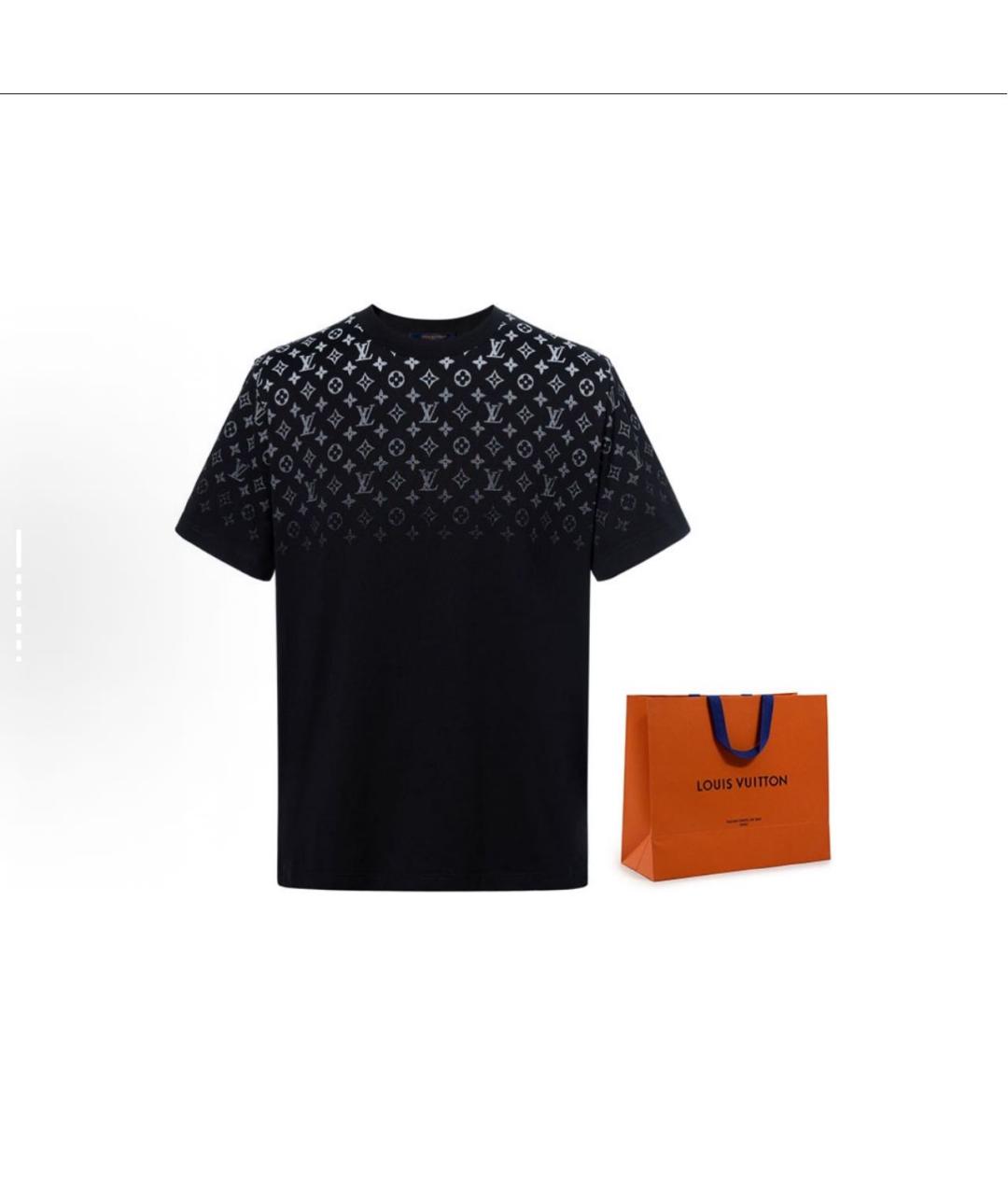 LOUIS VUITTON Черная хлопковая футболка, фото 3