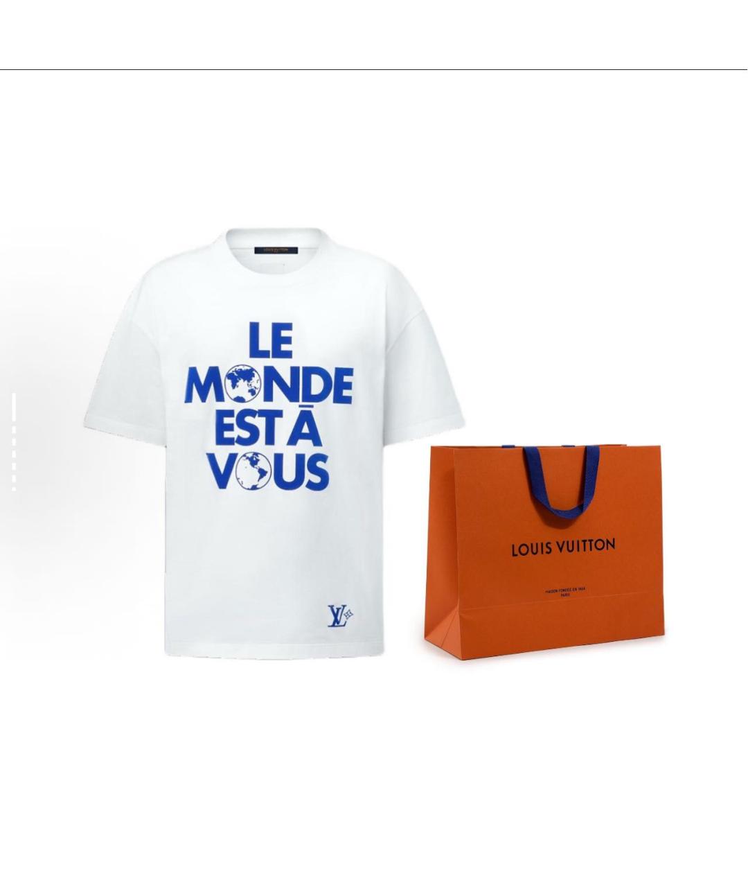 LOUIS VUITTON Белая хлопковая футболка, фото 6