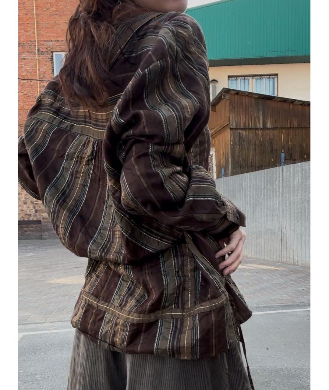 WEEKEND MAX MARA Коричневая шелковая блузы, фото 4