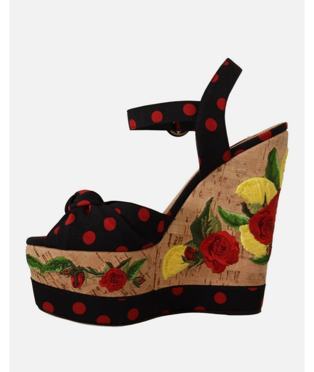 DOLCE&GABBANA Мульти текстильные босоножки, фото 5