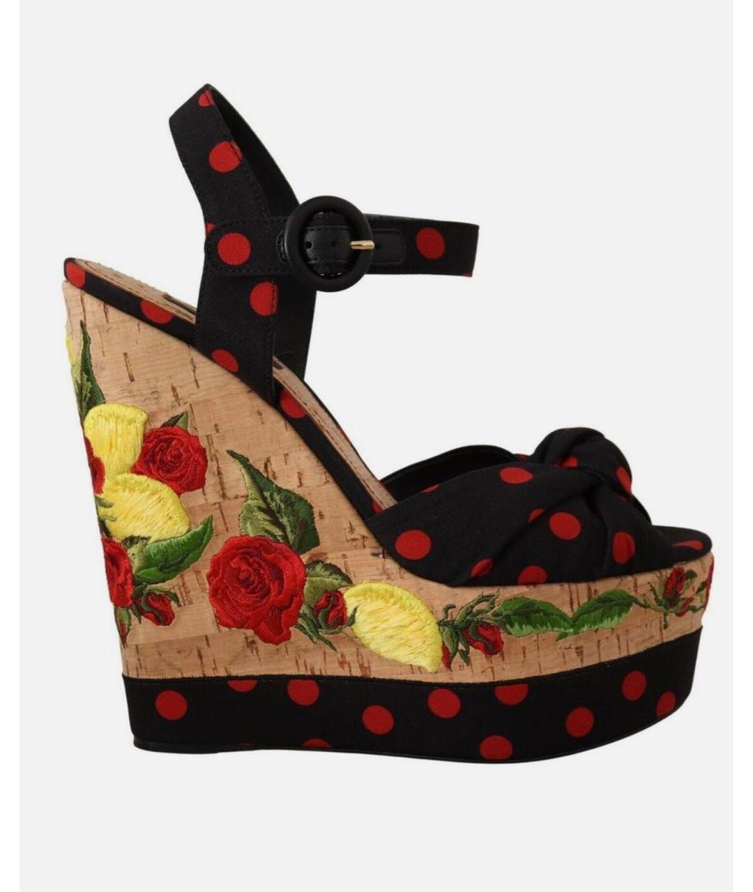 DOLCE&GABBANA Мульти текстильные босоножки, фото 8