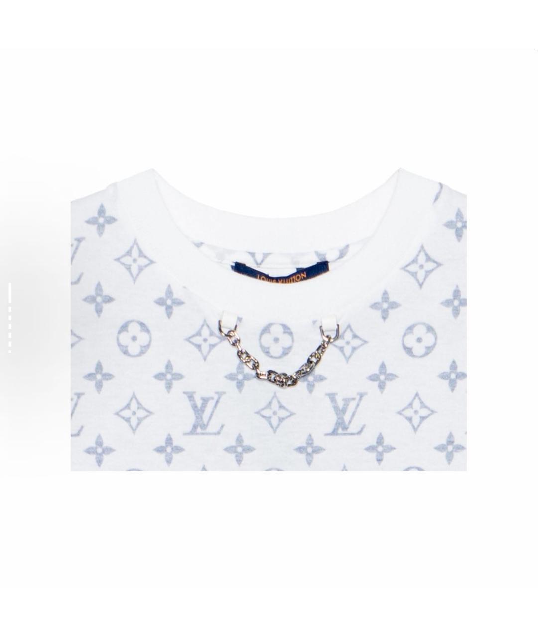 LOUIS VUITTON Белая хлопковая футболка, фото 4