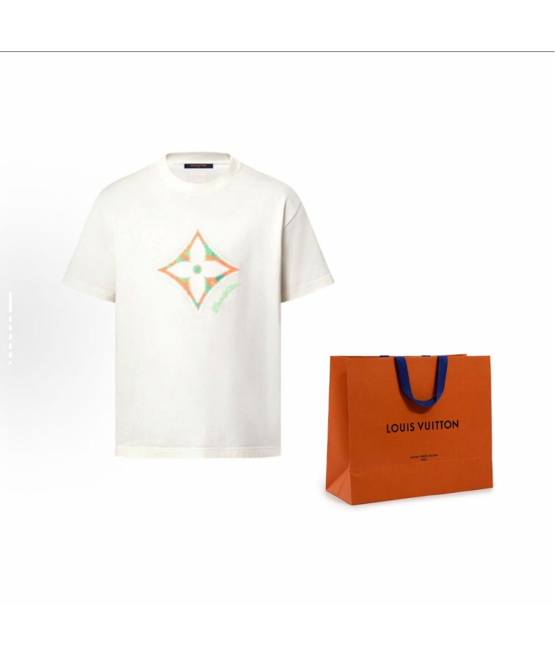 LOUIS VUITTON Белая хлопковая футболка, фото 3