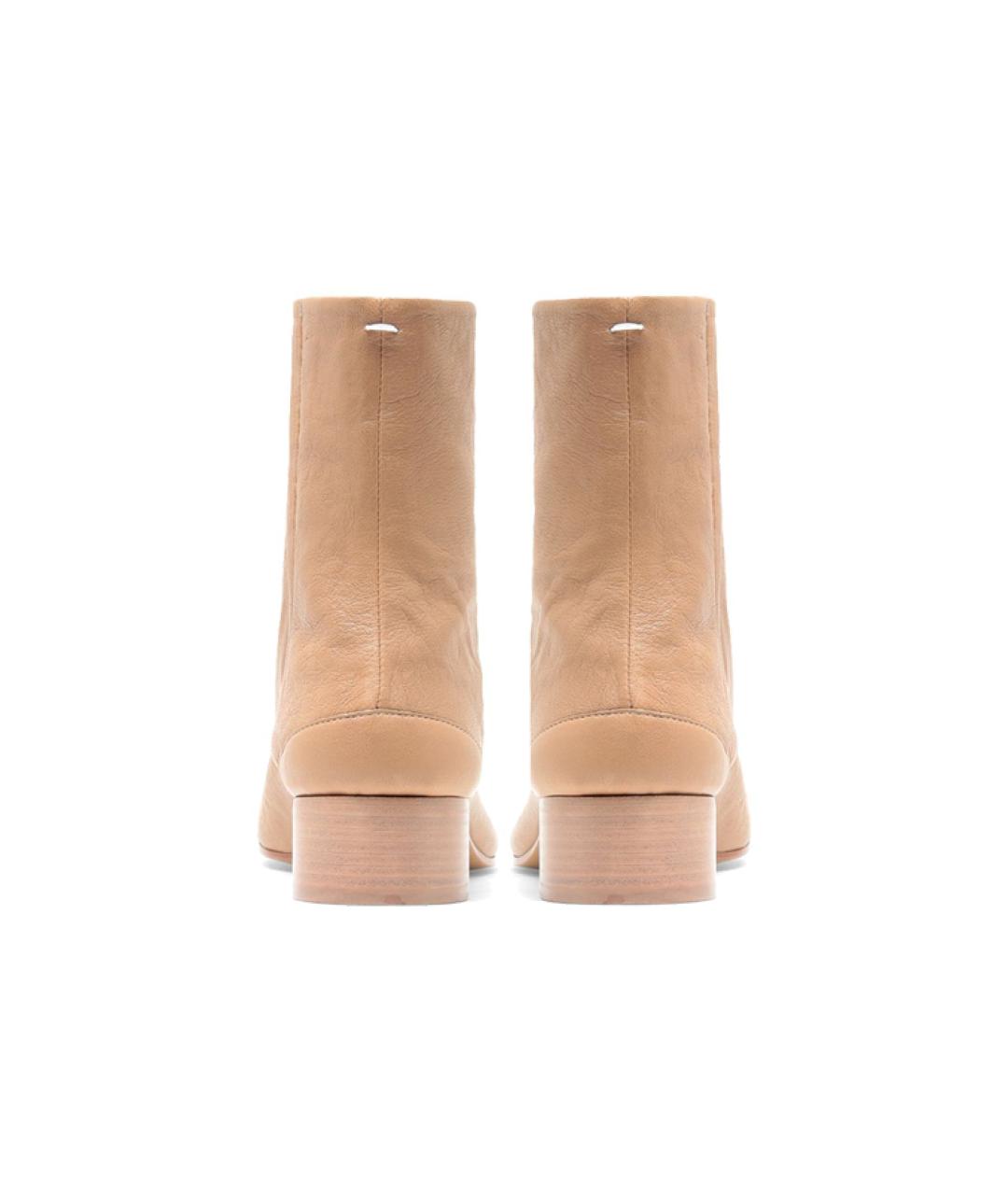 MAISON MARGIELA Бежевые кожаные ботильоны, фото 5