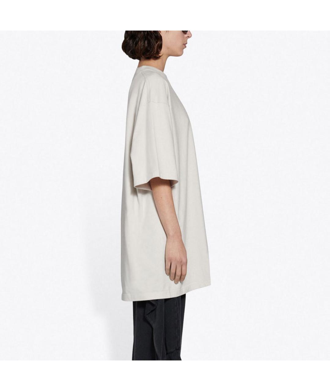 BALENCIAGA Серая хлопковая футболка, фото 4
